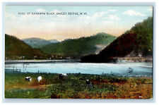 c1910s Head of Kanawha River Gauley Bridge WV Unposted Antique Postcard picture