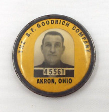 RARE Antique Vintage Th B.F Goodrich Co Occupational Employee Photo Badge Pin ID picture