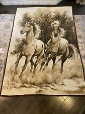 Vintage Mid Century MCM Biederlack Reversible Horse Blanket 55 by 77 Pre-owned  picture