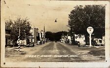 RPPC Rushford Minnesota Texaco Gasoline Truck Main St Real Photo Postcard 1942 picture