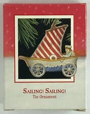 1988 Hallmark Keepsake Christmas Ornament Sailing Sailing Tin Ornament picture