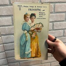 Amtique 1890s Victorian Phelps. Dodge, & Palmer Womens Fashion Advertising Sign picture