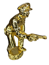 Gold Guilted Marksman Trophy VTG '60s Dodge Police Combat 12”Marble- Metal Stand picture