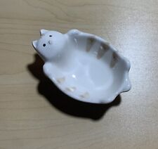 Vintage Kotobuki Ceramic Cat Dish Trinket Tray Bowl White Japan So San Francisco picture