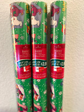 Barney and Friends - Vintage 1993 Christmas Wrapping Paper Roll Lot (3) - NEW picture