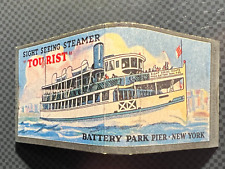 VINTAGE MATCHBOOK - SIGHT SEEING STEAMER - BATTERY PARK PIER - NY- UNSTRUCK picture