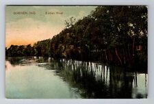 Goshen IN-Indiana, Elkhart River View, Antique Vintage c1912 Souvenir Postcard picture