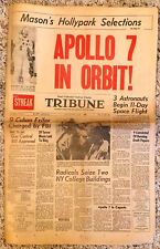 APOLLO 7 1968 IN ORBIT SAN GABRIEL VALLEY TRIBUNE * WALLY SCHIRRA picture