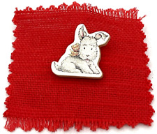 Adorable Wooden Scottie Dog Lapel Pin Cute Gift for Child or Mom Fur Baby Puppy picture