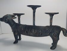 Indonesian Verdigris Buffalo Candelabra Hand Casted In Bronze In The Lost Wax... picture
