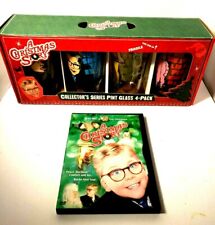 A Christmas Story Collector’s Series Pint Glass Set of 4 NEW and bonus DVD GIFT picture