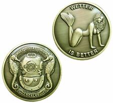 Wetter is Better Diver SCUBA Hard Hat Coin Special Forces Recon SEAL UDT Dive picture