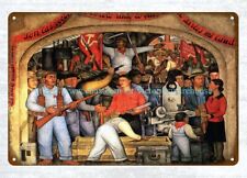 Political Vision of the Mexican People Diego Rivera, 1928 metal tin sign picture