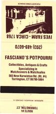 Torrington Connecticut Fasciano's Potpourri Collectibles Vintage Matchbook Cover picture