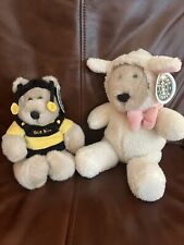 2 STARBUCKS 1999 9TH & 10TH EDITION BARISTA BEAR PLUSH TOYS WITH TAGS VINTAGE picture