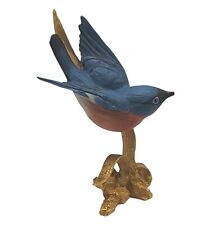 Blue Bird Figurine on 24K Vermeilled Bronze BOEHM Signed LE RARE *READ picture
