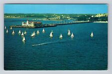 St Petersburg FL-Florida Sailboat Regatta, Million Dollar Pier, Vintage Postcard picture