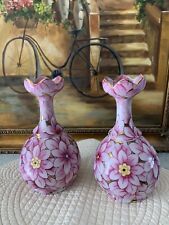 Mid Century Ardalt Lenwile Artware Hand Painted Gourd Vase Japan Floral picture