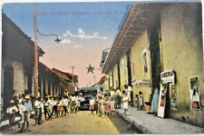 Leon Nicaragua Vintage Postcard Street Scene Children Hand Colored Photo 1910s picture