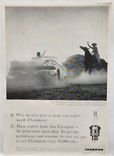 1959 Ford Galaxie Sunliner Champion Spark Plugs Cowboy Print Ad Man Cave 50's picture