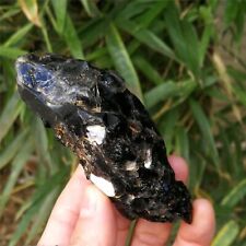 163g 105mm Skeletal Smoky Black Alligator Quartz Point With Tourmaline And Mica picture