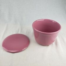 Vintage Mid Century Modern MCM Pottery Small Lidded Bowl Pink Ceramic Lidded Jar picture