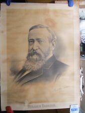 PAIR of LARGE 1888 Presidential Campaign Portrait Prints - Harrison & Morton picture