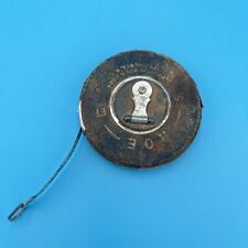 Vintage Roe Standard 50 Ft. Tape Measure Justus Roe & Sons Patchogue NY Leather picture