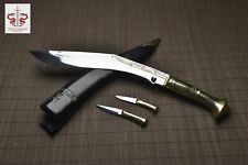 13'' Long Blade Nepal Kukri Gurkha Knife Leather Sheath Brass Handle Sharp Sword picture
