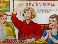 Vintage MCM Promotional Sewing Susan Needles Kit Great Graphics Incomplete GUC picture