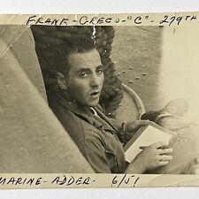 Vintage Snapshot Photograph Handsome Navy Man Marine Adder ID Frank Greco 279th picture