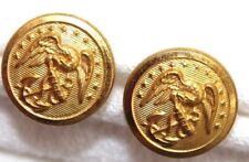 USMC Gold finish brass dress cap screw buttons 5/8in 16mm 24 L pair B4507 picture