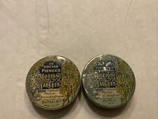 ANTIQUE  DR PIERCE LOTION TABLETS TIN BUFFALO NY GREAT GRAPHICS Lot Of 2 picture