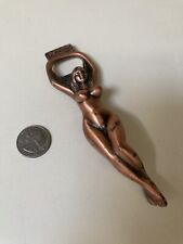 Vintage Figural Nude Naked Lady Copper Brass  Bottle Opener 5.5” Long picture