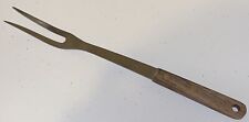 Vintage ROBINSON KNIFE CO Meat Carving Fork Stainless w Wood Handle 12.25