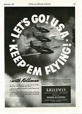 1941 KOLLSMAN Instruments WWII Bell P-39 Airacobra Vintage Print Ad picture