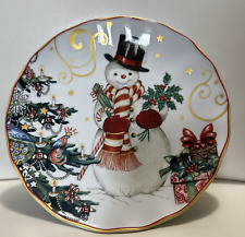 WILLIAMS SONOMA TWAS THE NIGHT BEFORE CHRISTMAS SNOWMAN SALAD PLATE picture