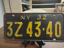 1932 New York Vintage License Plate 3Z4340 YOM DMV Rare 1932 More In Store picture
