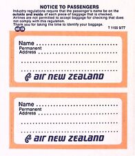 Vintage Air New Zealand Name Address Luggage Label Airline Label picture