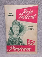 1952 PORTLAND ROSE FESTIVAL  SMALL PROGRAM  QUEEN JEANNE + COLLEGE RODEO  Nice picture