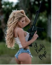 KINDLY MYERS Signed Autographed SEXY MILITARY HUNTING Photo picture