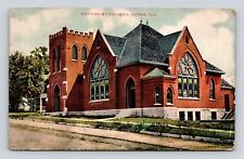 Antique Old Postcard METHODIST CHURCH ALTON IL Illinois Dirt Streets 1910-1920 picture