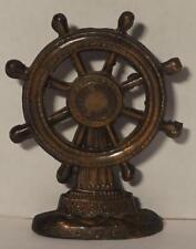 Diecast Bronze Copper Harbour Michigan Nautical Souvenir Captains Wheel Helm picture