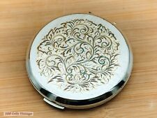 Stratton Silver Tone Celtic Pattern-Vintage Ladies Powder Compact-1ma picture