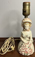WILLIAM F.B. JOHNSON Hand Painted Victorian Lady Ceramic Lamp Base picture