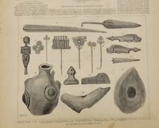 Dr. Schliemann's Discoveries at Troy 1879 vintage print picture