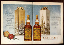 1958 OLD TAYLOR Bourbon Vintage 2-Page Print Ad Kentucky Whiskey Christmas Gift picture