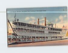 Postcard JS Deluxe Steamer Excursion Boat Docking at Davenport Iowa USA picture