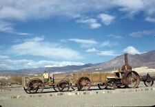 VINTAGE 1950s 35MM SLIDE KODAK RED BORDER, 1890 Steam Tractor Death, Valley, A86 picture