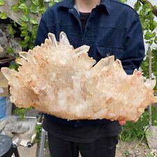 21.7lb Large Natural White Clear Quartz Crystal Cluster Raw Healing Specimen picture